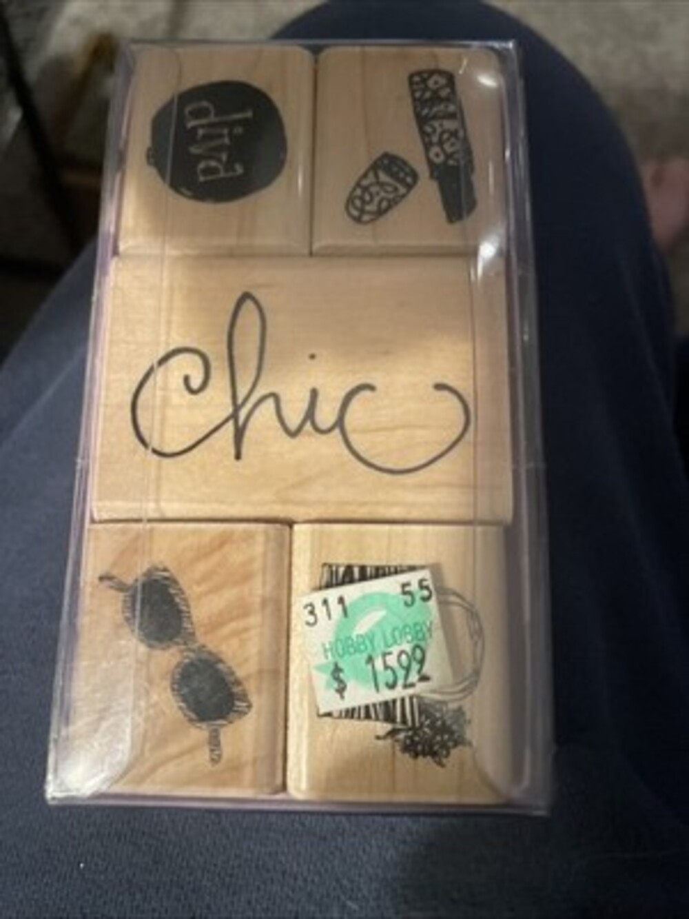 Dawn Houser Inkadinkado Diva Chic Lipstick Purse Wood Stamp Set of 5 - NEW